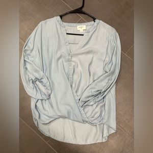 Chambray Wrap Top